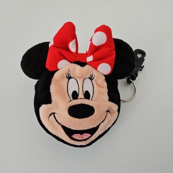 NWT Disney Minnie Mouse Ears Bean Bag Coin Purse Clip Key Chain - Picture 9 of 9
